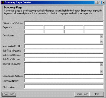Dynamic Submission 2000 Doorway Page Generator - All-In-One professional web promotion software