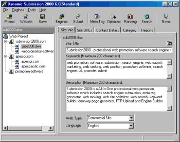 Dynamic Submission 2000 - All-In-One professional web promotion software